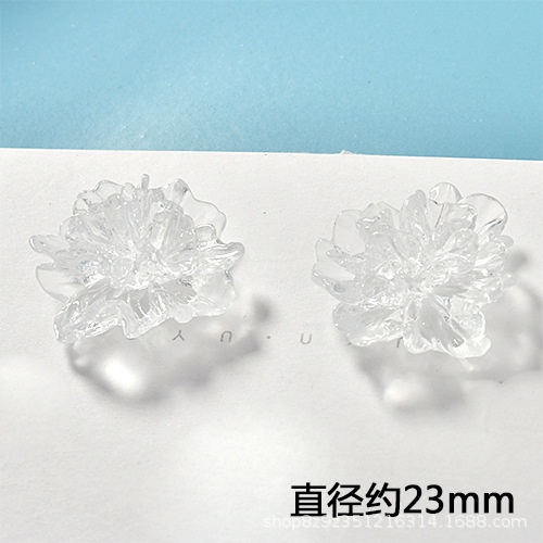 Set 10 Bông Tai Nhựa Trong Suốt Hình Hoa Hồng 23mm Phong Cách Retro