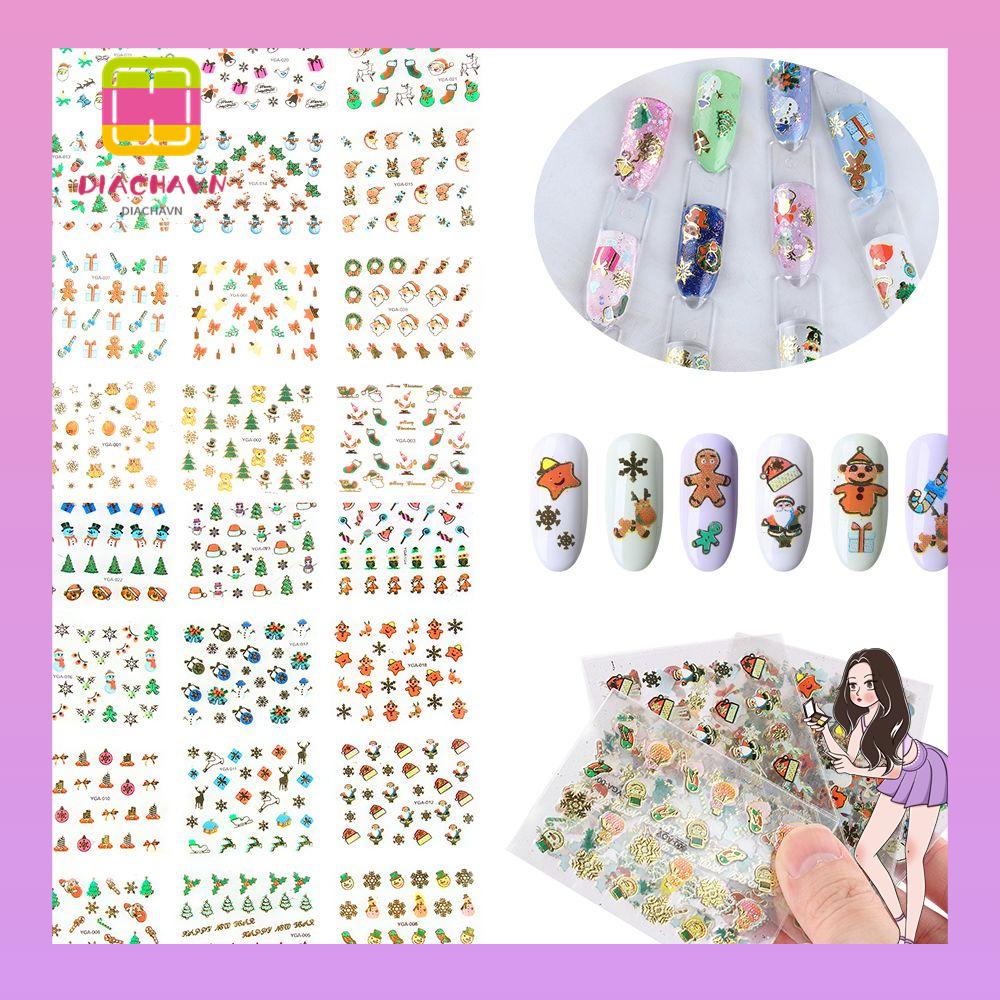 Set 24 Miếng Dán Móng Tay 3D DIY Độc Đáo
