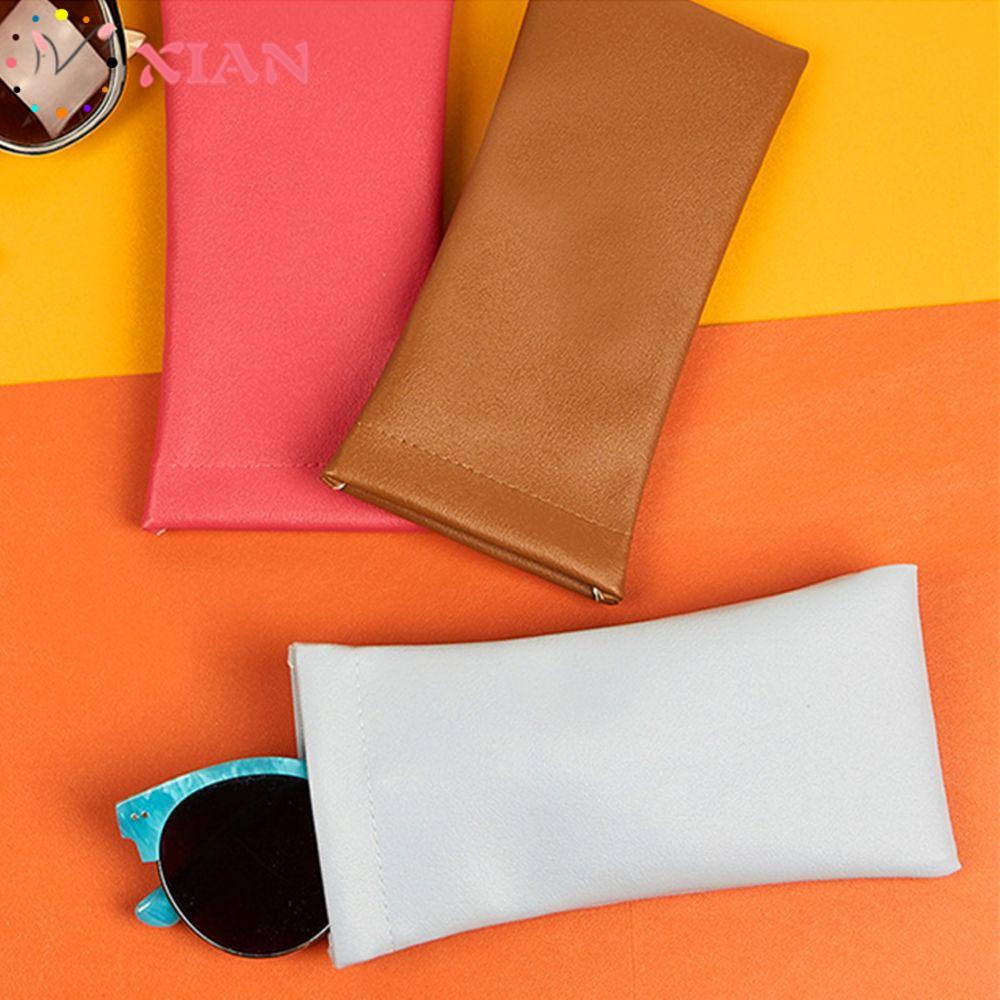 Xiantin Túi Đựng Mắt Kính / Cọ Trang Điểm Bằng Da PVC Màu Trơn