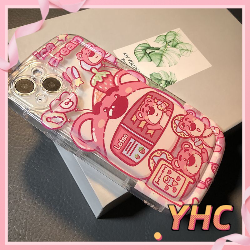 Ốp Lưng iPhone Phim hoạt hình gấu dâu tây, TV, xà phòng, camera chống rung, bảo vệ vỏ điện thoại silicon Cho Iphone 6 / 6S / 6splus / se / 7 / 7plus / 8 / 8plus / X / xs / xsmax / 11 / 12 / 13 / 14 / Plus / pro / pro max-425