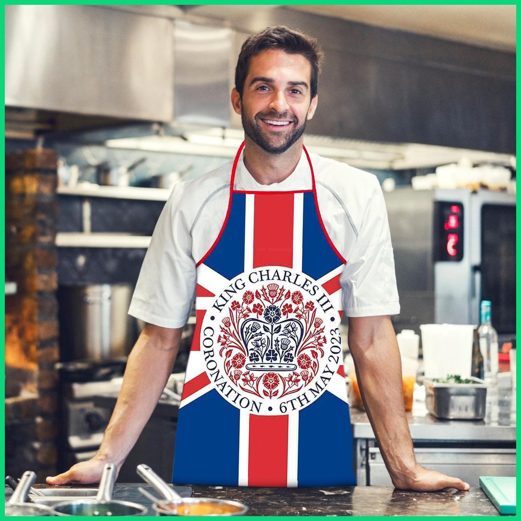 Tạp Dề Nấu Ăn Charles Coronation Chống Mài Mòn In Họa Tiết Jack Cho Nhà Bếp / Cửa Hàng / Sân Vườn / Nhà Hàng