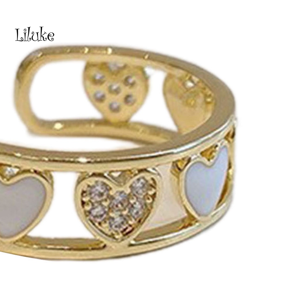 Nhẫn Đồng Thiết Kế Hở Hình Trái Tim Cổ Điển Cho Nữ