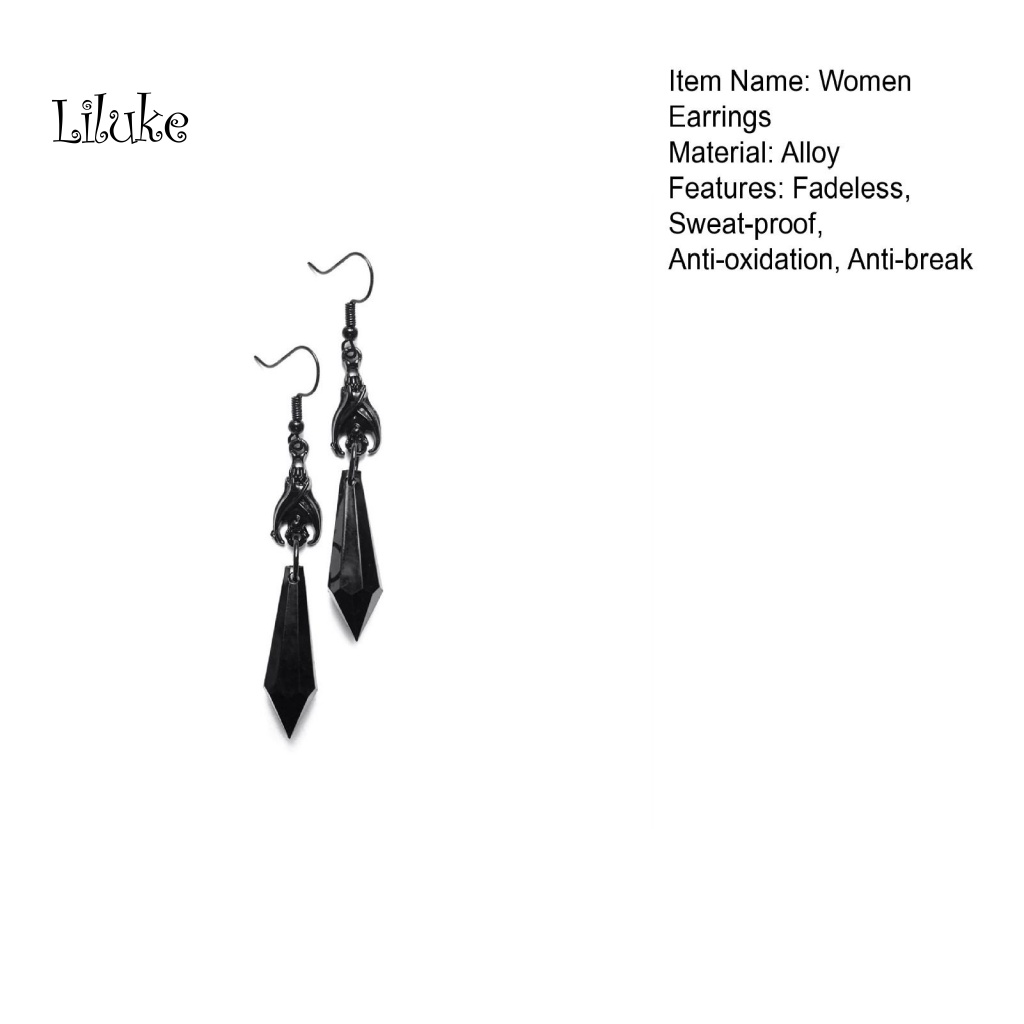 1 Đôi Khuyên Tai Nữ Đính Đá Ruby / Đen Phong Cách Vintage