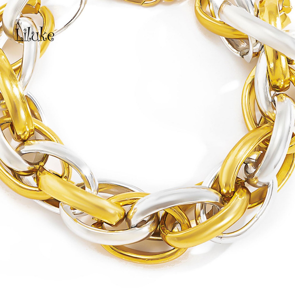 Lk Vòng Tay Dây Xích Đơn Lớp Bằng Nhôm Sáng Bóng Cổ Điển Dành Cho Nữ Dự Tiệc