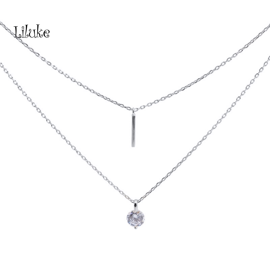 Vòng Cổ Hai Lớp Mạ Bạc Thời Trang Cá Tính Cho Nữ