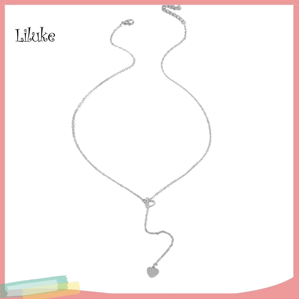 Vòng cổ Hợp Kim Dáng Dài Mặt Trái Tim Đính Đá Xinh Xắn Cho Nữ