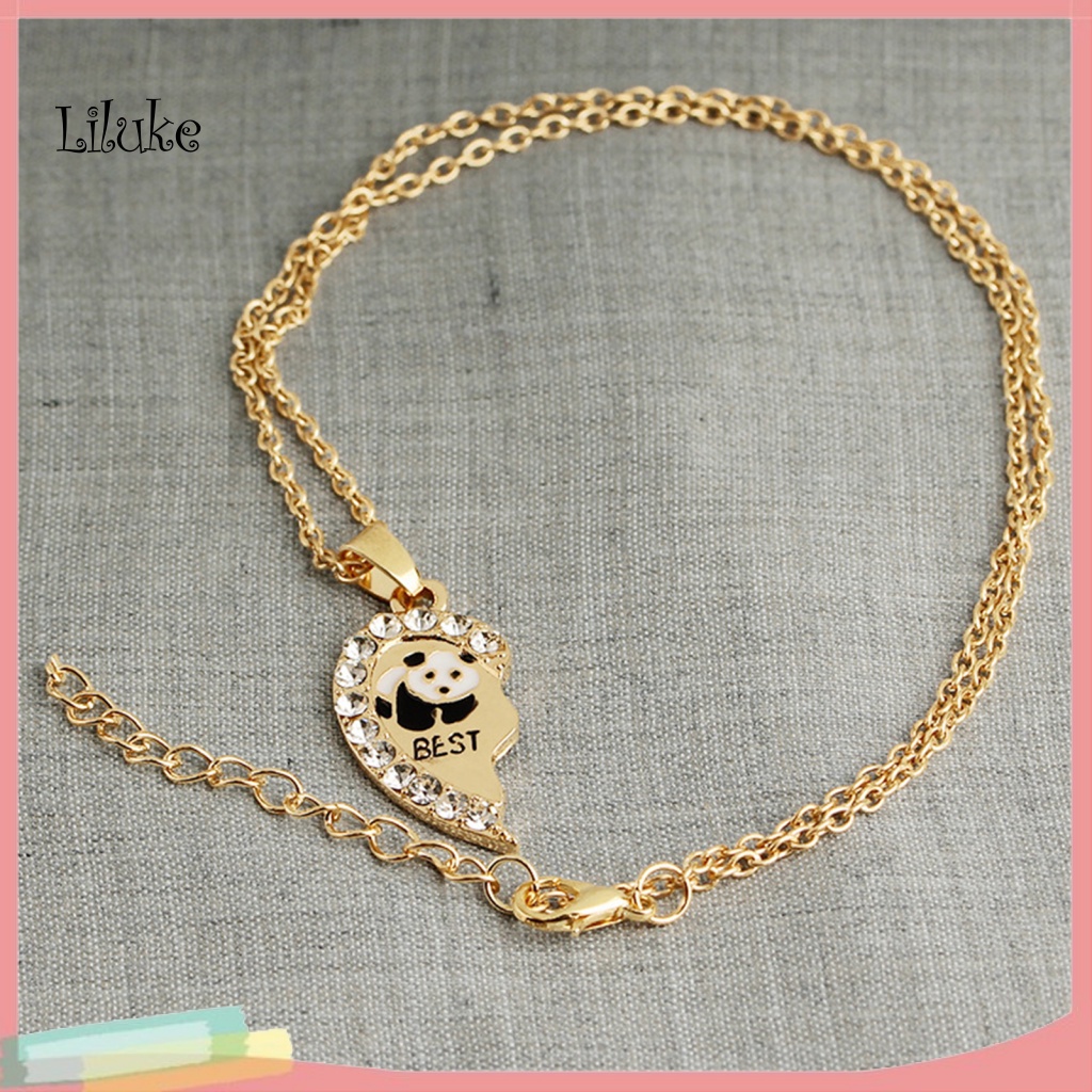 Bộ 2 Dây Chuyền Mặt Gấu Trúc Đính Đá Thời Trang