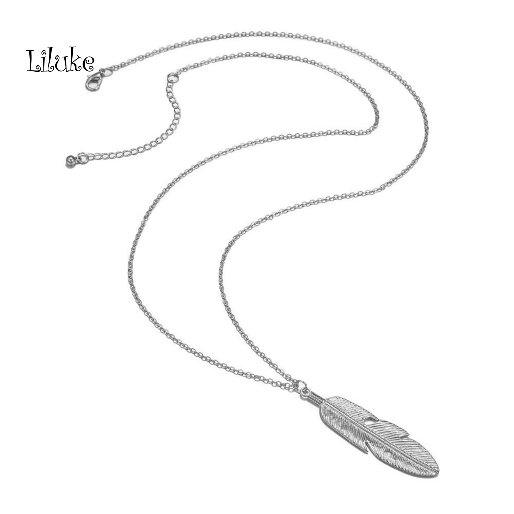 Vòng cổ Dáng Dài Mặt Lông Vũ Phong Cách Bohemian Thời Trang Cá Tính