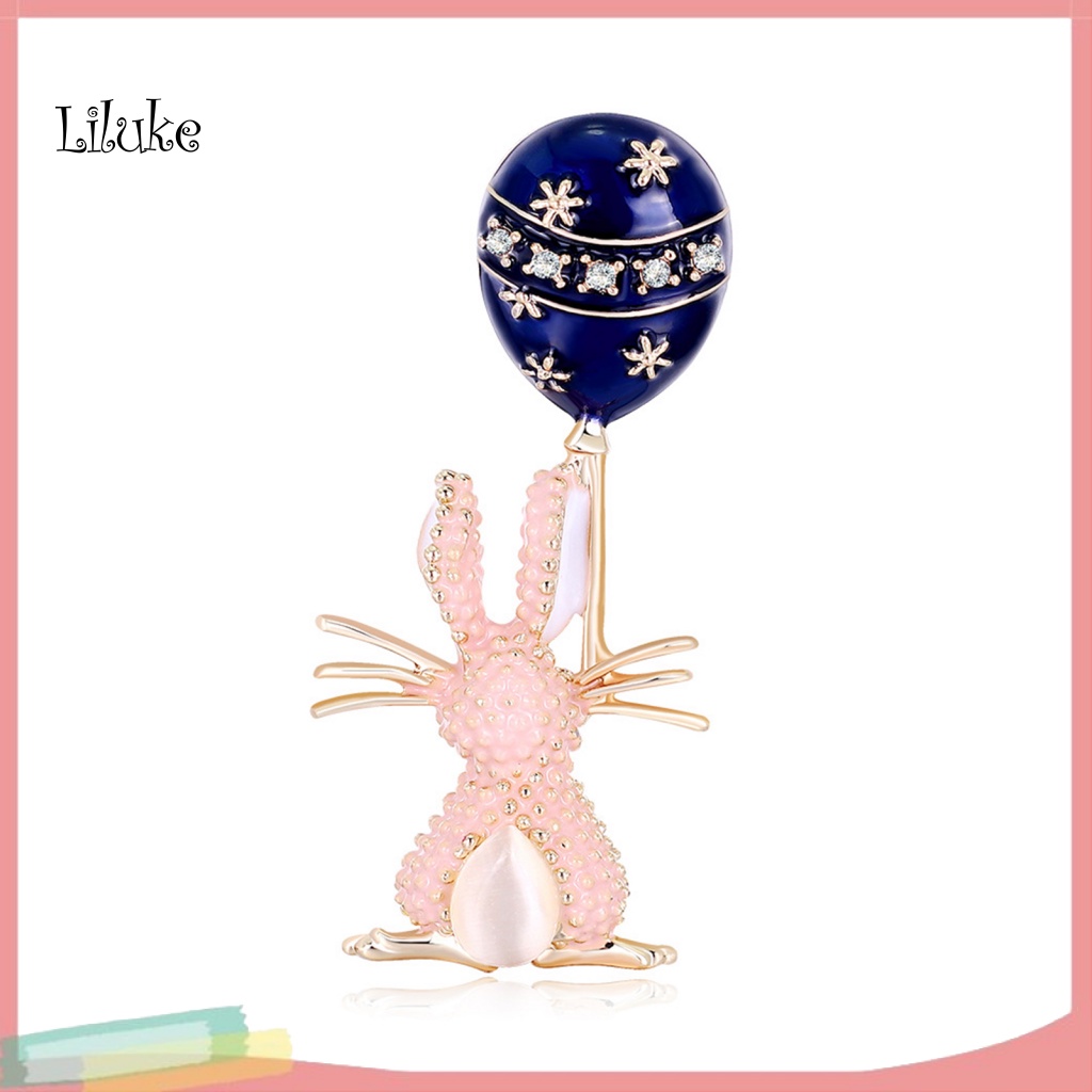 Trâm Cài Hình Thỏ Và Bong Bóng Có Đính Đá Dễ Thương