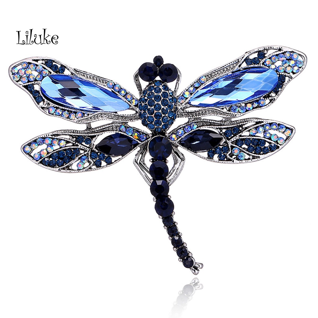 Ghim Cài Áo Hình Chuồn Chuồn Đính Đá Xanh Dương LK Tinh Tế