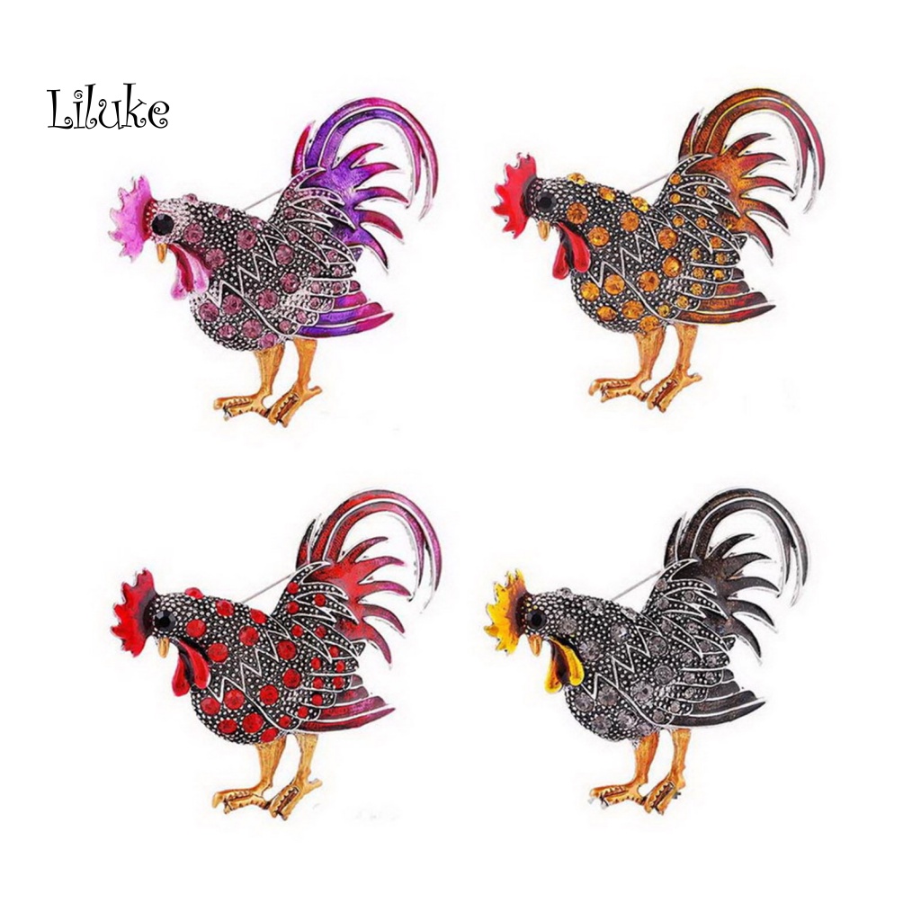 Trâm Cài Áo Hình Chú Gà Trống Đính Đá Nhân Tạo Dễ Thương