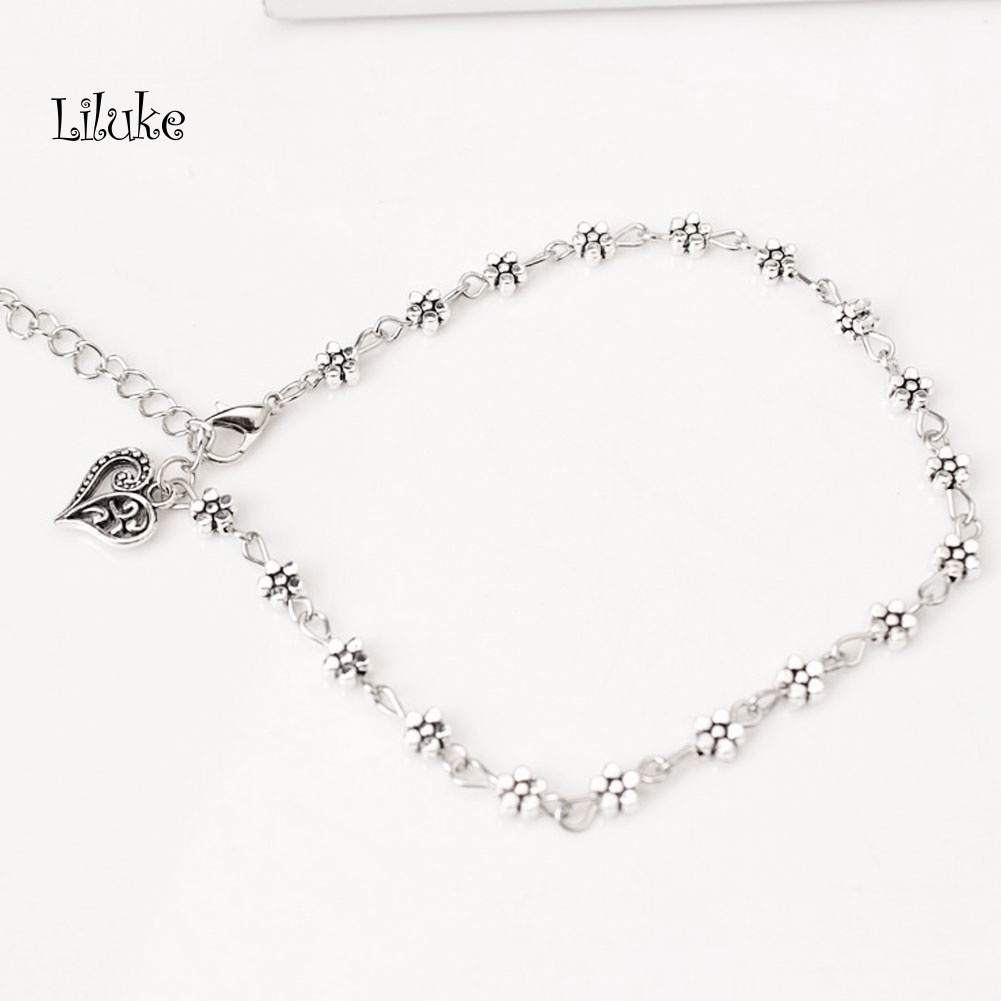 Lắc Chân Hợp Kim Trang Trí Hình Hoa / Trái Tim Phong Cách Cổ Điển Cho Nữ