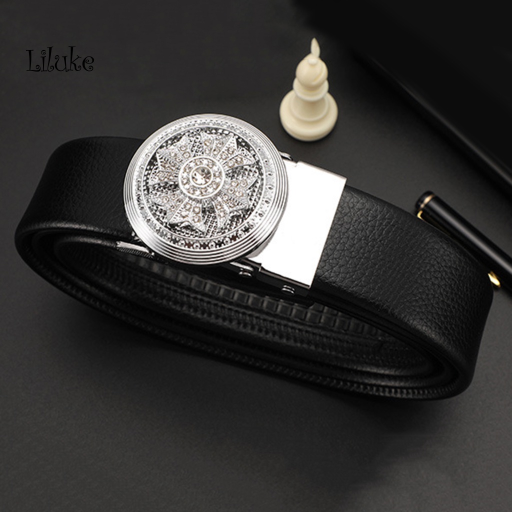 Thắt Lưng Giả Da Khóa Kim Loại Kiểu Dáng Sang Trọng Cho Nam