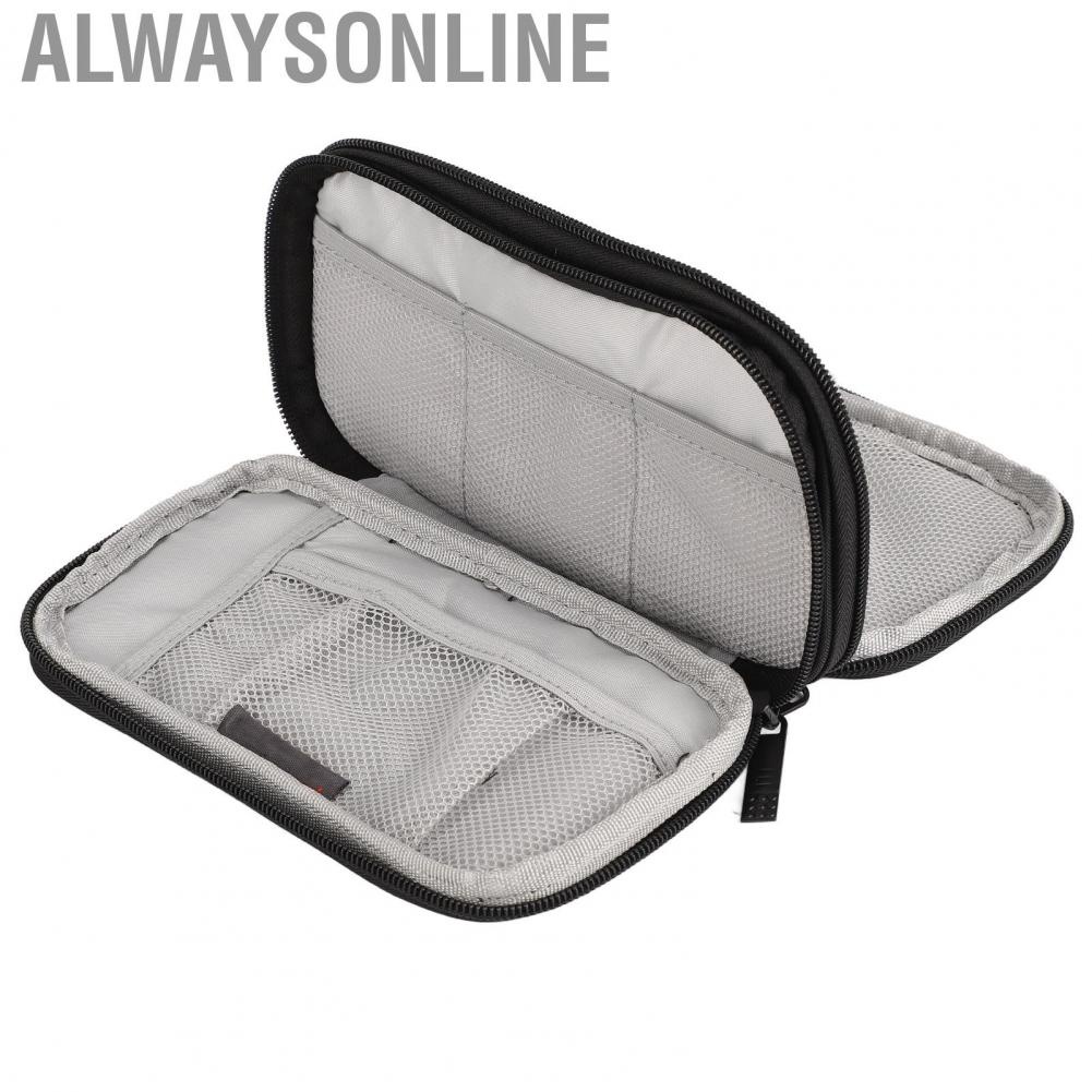 Alwaysonline Travel Electronic Organizer  Black Shockproof Portable Compact Double Layer for