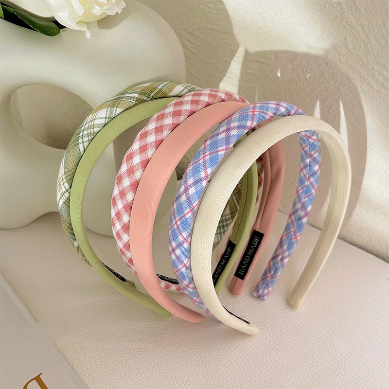 Băng đô cài tóc rửa mặt Họa Tiết Sọc Caro Phong Cách Pháp Thời Trang Mùa Hè Cao Cấp Cho Nữ