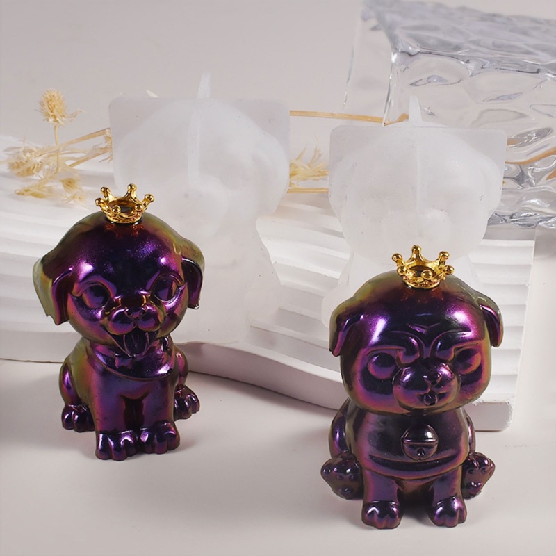Khuôn Silicone Tạo Hình Làm Nến Sáp Nến Hình Chú Cún 3D DIY