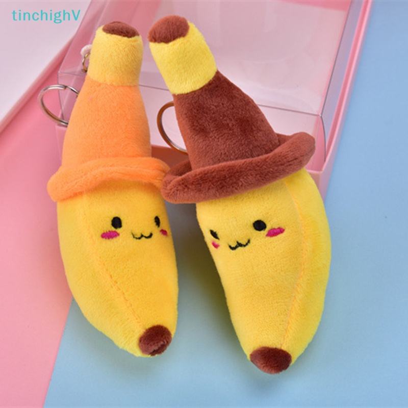 [TinchighV] 1 Móc Khóa Búp Bê Nhồi Bông Hình Trái Chuối Đội Mũ Hoạt Hình Dễ Thương Dành Cho Bạn Nữ [Mới