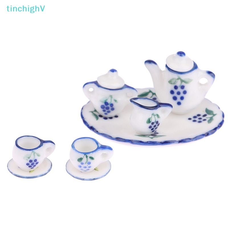 Bộ Ấm Tách Uống Trà Bằng Sứ Tỉ Lệ 1: 12 Trang Trí Nhà Búp Bê
