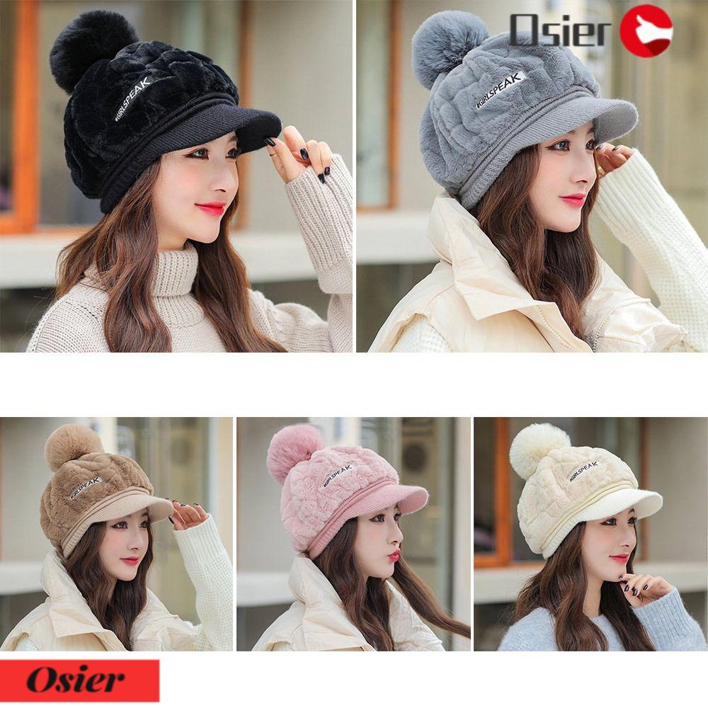 Mũ Lưỡi Trai Phối Lông Nhân Tạo Thời Trang 1 Cái