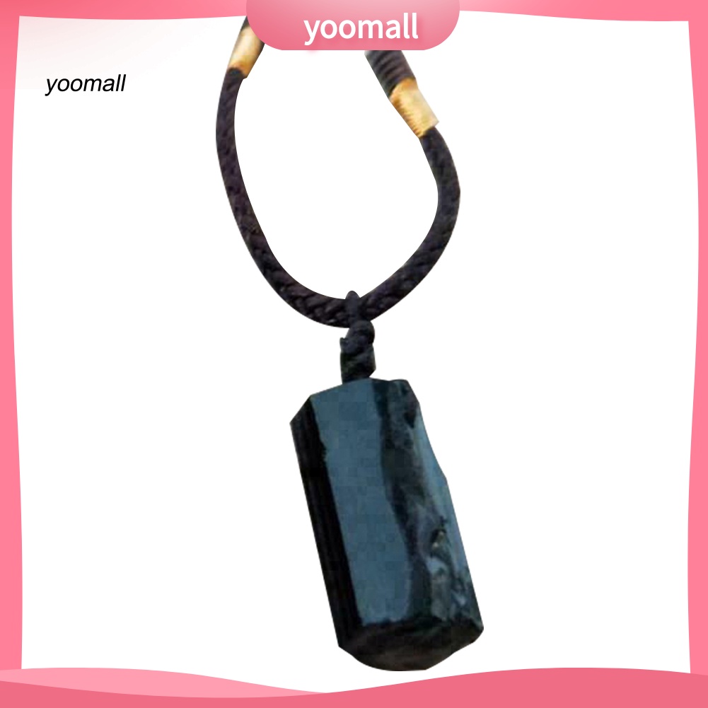 Vòng cổ Mặt Đá Tourmaline Nhân Tạo Màu Đen Thời Trang