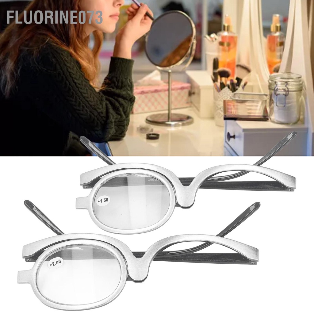 Fluorine073 Trang Điểm Kính Đọc Sách Di Động Phóng Đại Lật Lên Xoay Ống Đơn