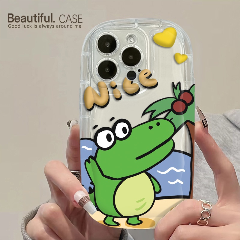 Ốp Điện Thoại Silicone Mềm Trong Suốt Chống Sốc In Hình Cá Sấu Cho IPhone 14 13 12 11 Pro Max XS X XR 8 + 7 Plus