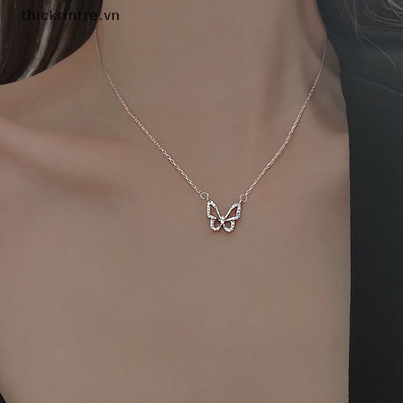 Vòng cổ Hình Bướm Đính Đá Lấp Lánh Thời Trang Cho Nữ