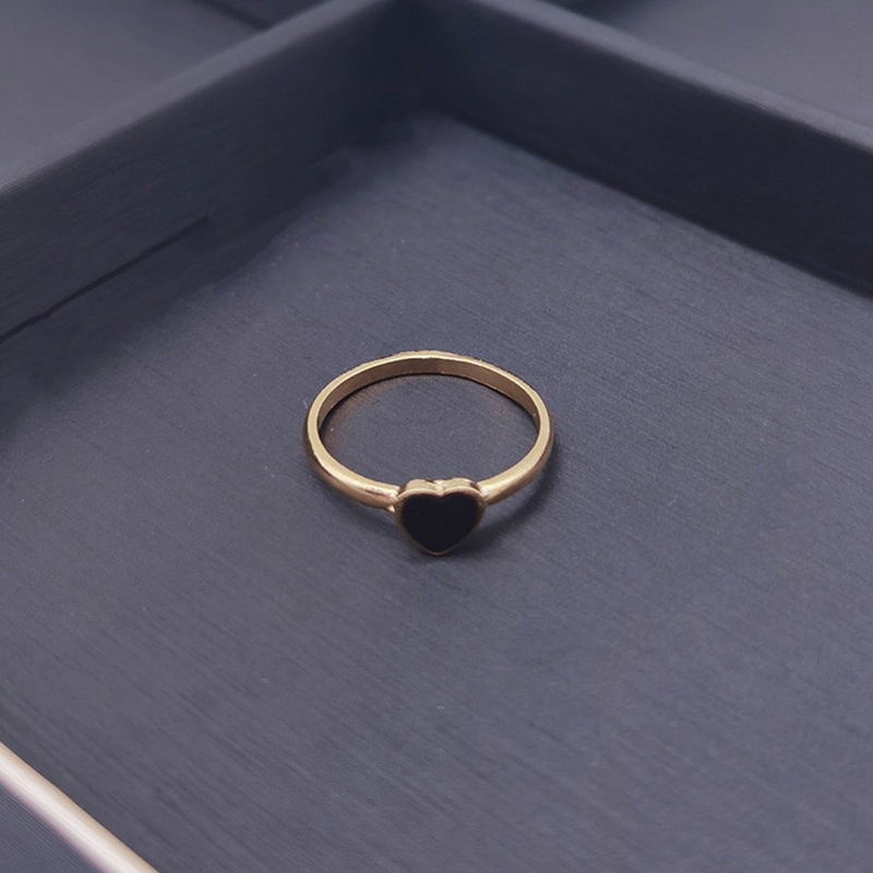Ygt Nhẫn Thép Titan Màu Vàng Hồng Hình Trái Tim Dễ Thương Không Phai Màu Phong Cách Hàn Quốc Cho Nữ