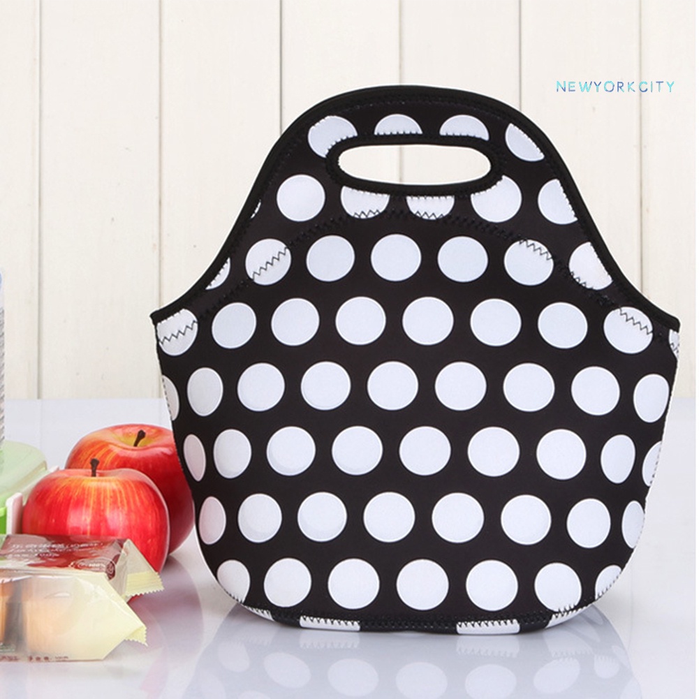 Túi Đựng Hộp Cơm Cách Nhiệt Họa Tiết Sọc / Gấu Dễ Thương