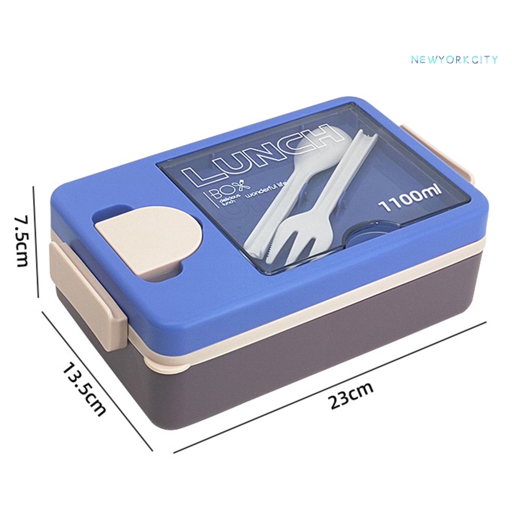 Hộp cơm 1100ML Kèm Giá Đỡ Muỗng Nĩa Chống Rò Rỉ Có Thể Dùng Trong Lò Vi Sóng