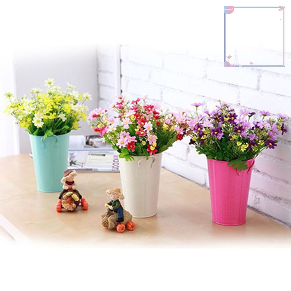 Bó Hoa Lụa 7 Nhánh 28 Bông Màu Sắc Tươi Sáng Dùng Trang Trí Tiệc Cưới