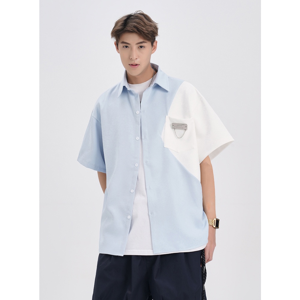 Áo Sơ Mi Denim Tay Ngắn Dáng Rộng Thêu Họa Tiết Phong Cách Hàn Quốc Thời Trang Mùa Hè 2023 Mới