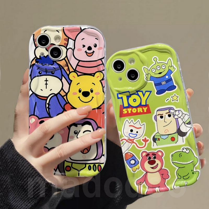 Toy Story Winnie Strawberry Bear Buzz Lightyear Cartoon Casing Xiaomi 13 12 12X 12S 11 Lite POCO M3 X3 NFC Pro Redmi Note 10 10S 9 9S 8 Full New Cream Edge Fine Hole Airbag Shockproof Protection Soft Phone Case Cover NY 13