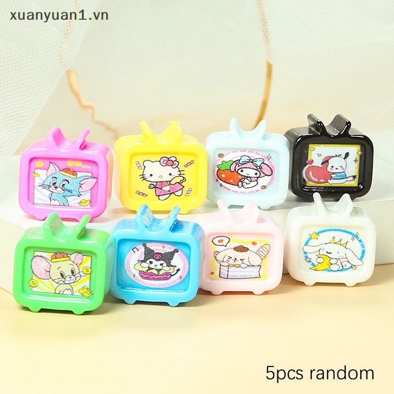 Set 5 Mô Hình TV Ba Chiều Dễ Thương Dùng Trang Trí Nhà Búp Bê