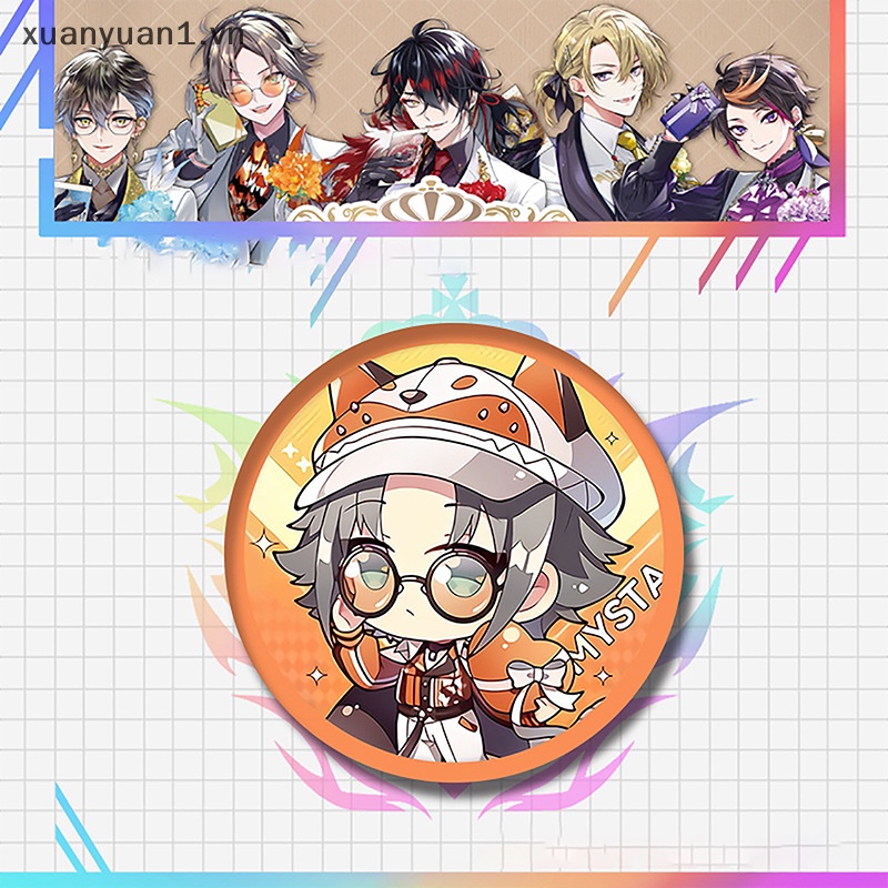 Huy Hiệu Cài Áo In Hình Anime Rain Vtuber Clubs SHU MYSTA IKE LUCA