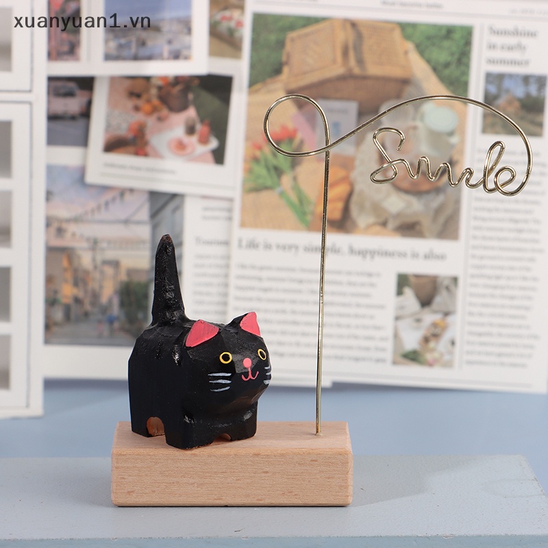 Phụ Kiện Trang Trí Hình Mèo Bằng Gỗ Thủ Công Dễ Thương