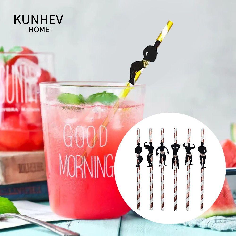 KUNHEV Set 24 Ống Hút Giấy Tập Cơ Bắp Dùng Một Lần Cho Nam
