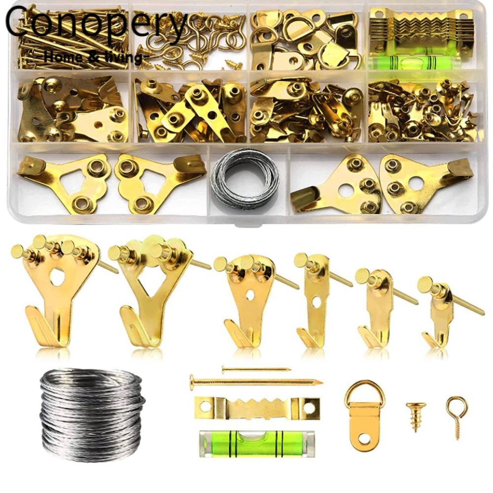 CONOPERY Bộ 196 Móc Treo Tranh Ảnh Bằng Gỗ / Thạch Cao Chịu Được Sức Nặng