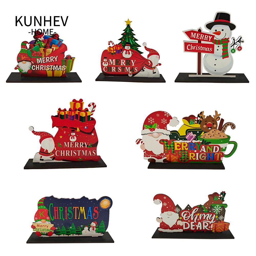 KUNHEV Phụ Kiện Trang Trí Giáng Sinh / Năm Mới Bằng Gỗ