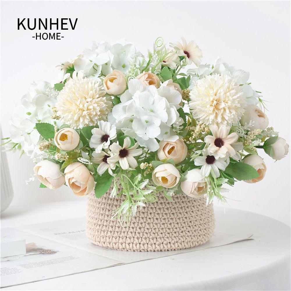 KUNHEV Bó Hoa Mẫu Đơn Giả 7 Nhánh Trang Trí Tiệc Cưới