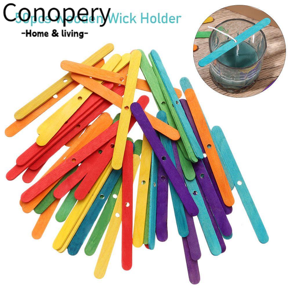 CONOPERY Bộ 50 Giá Đỡ Lõi Sáp Bằng Gỗ Làm Đồ Thủ Công Tiện Dụng