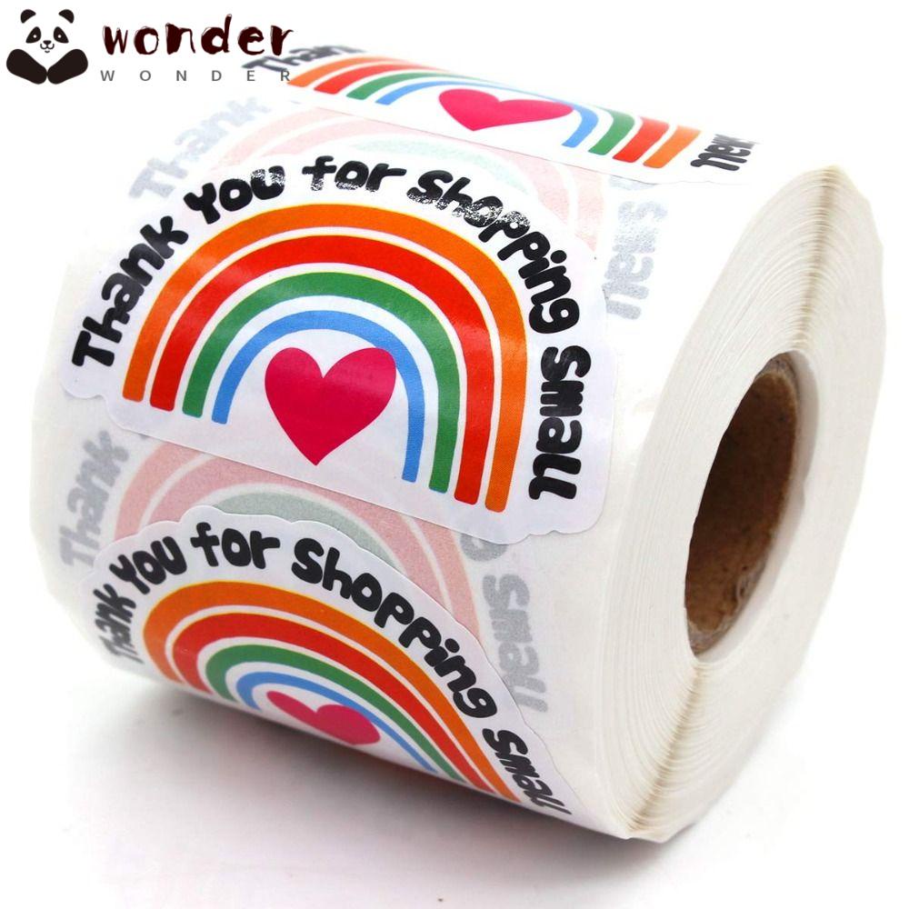 Cuộn Miếng Dán Tự Dính In Chữ Thank You 1.4 X 2.3IN Dùng Trang Trí Đa Năng Tiện Dụng