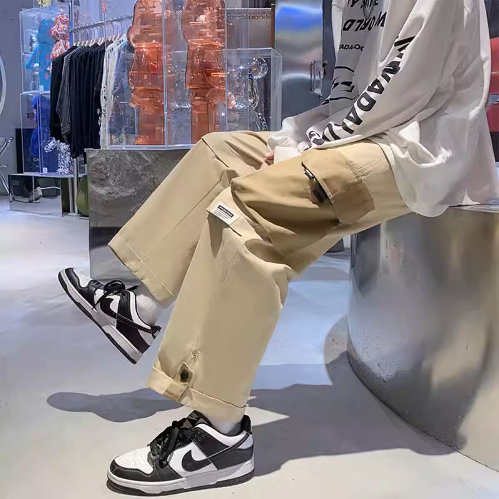 Quần Dài Dáng Rộng Phong Cách Retro Nhật Bản Thời Trang Xuân Thu Cho Nam