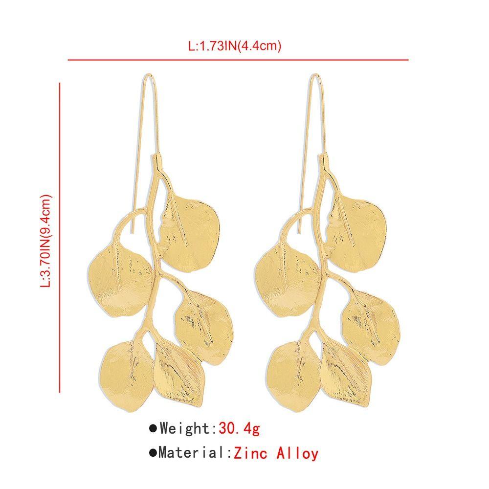 QQMALL Bộ Trang Sức Vòng Cổ / Bông Tai Hình Giọt Nước Bằng Hợp Kim Màu Vàng Kim Kích Thước Lớn Tinh Tế Thời Trang Dự Tiệc