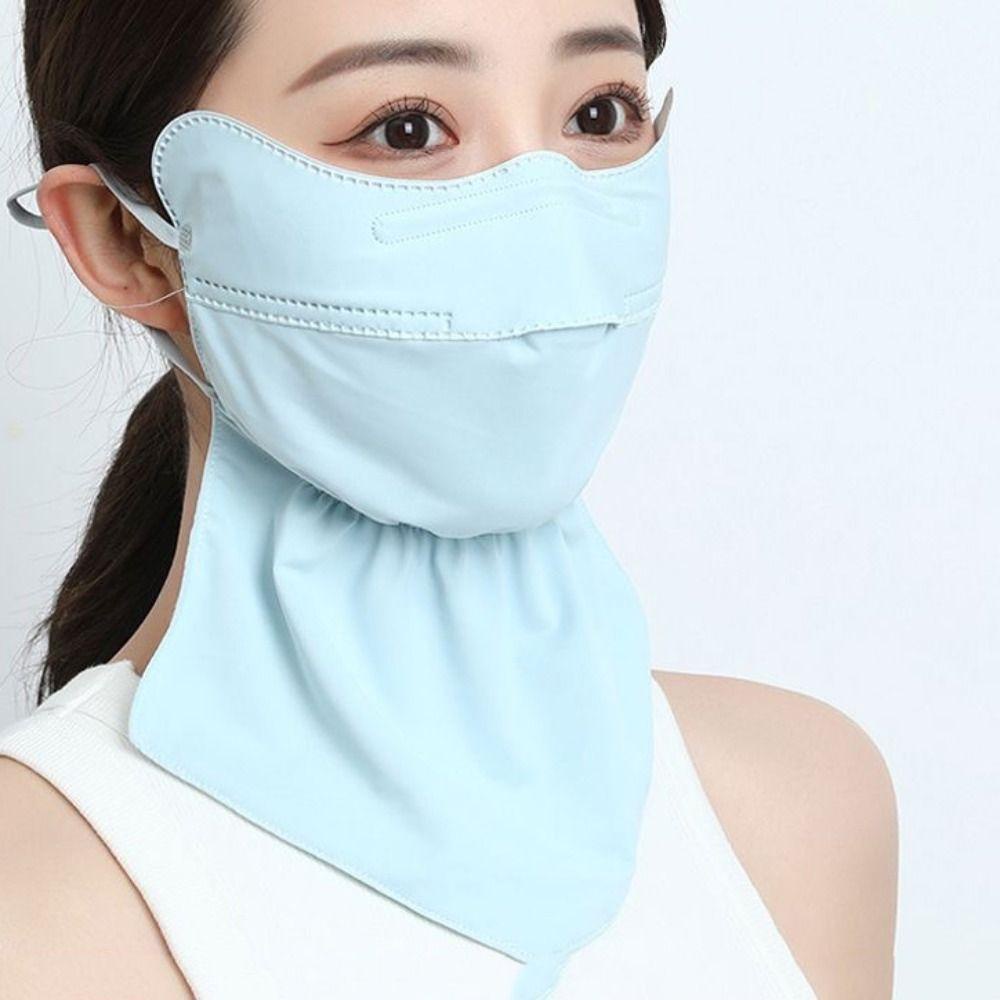 Mặt Nạ Chống Nắng Tia UV Bằng Lụa Lạnh Thoáng Khí Che Phủ Toàn Diện Cho Nữ
