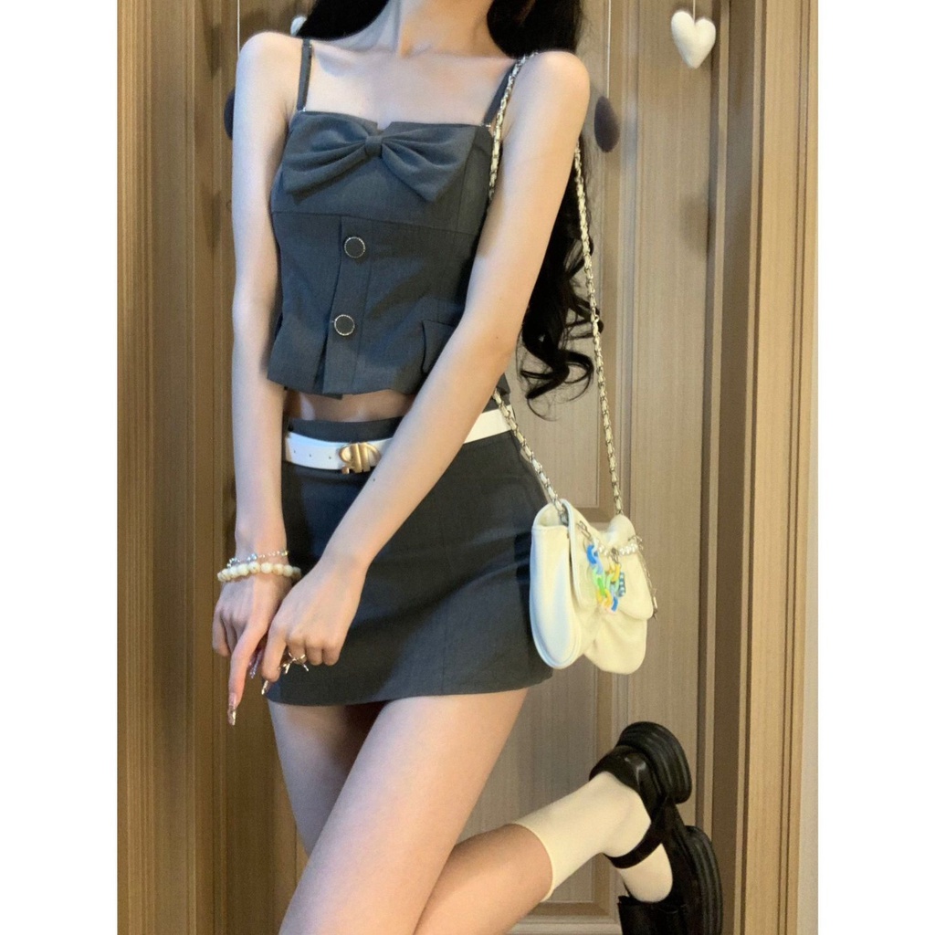 Bộ Áo Ống Thắt Nơ Phối Chân Váy Thời Trang Cho Mẹ Và Bé