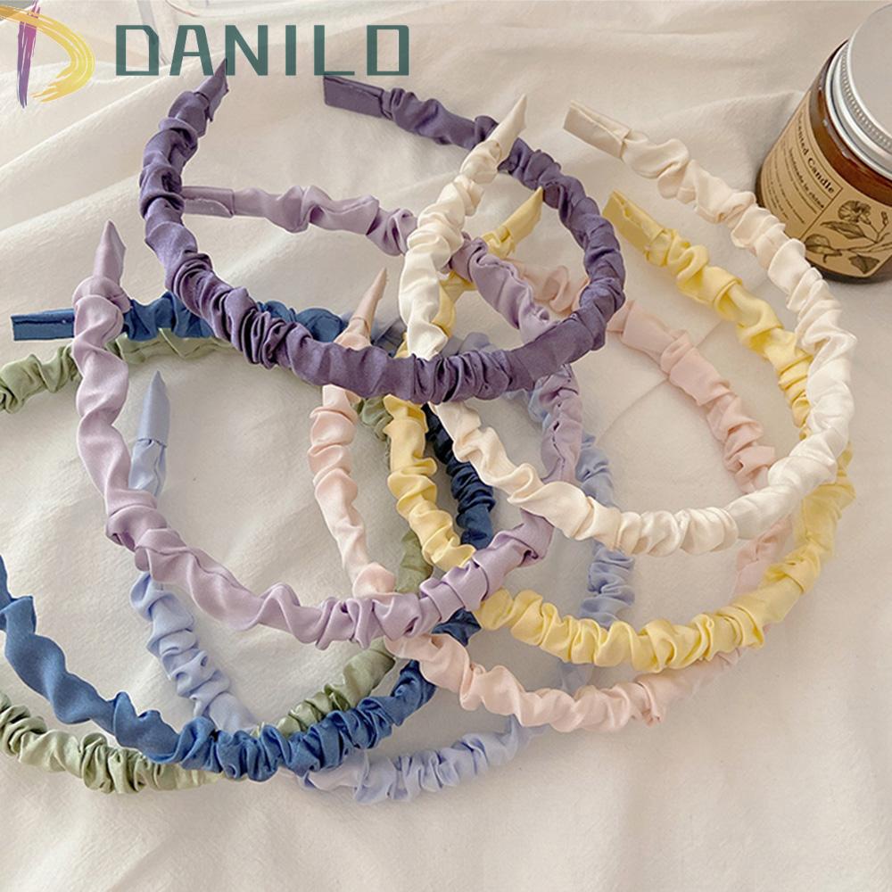 Băng Đô Cài Tóc Vải Satin Màu Kẹo Ngọt Dành Cho Nữ