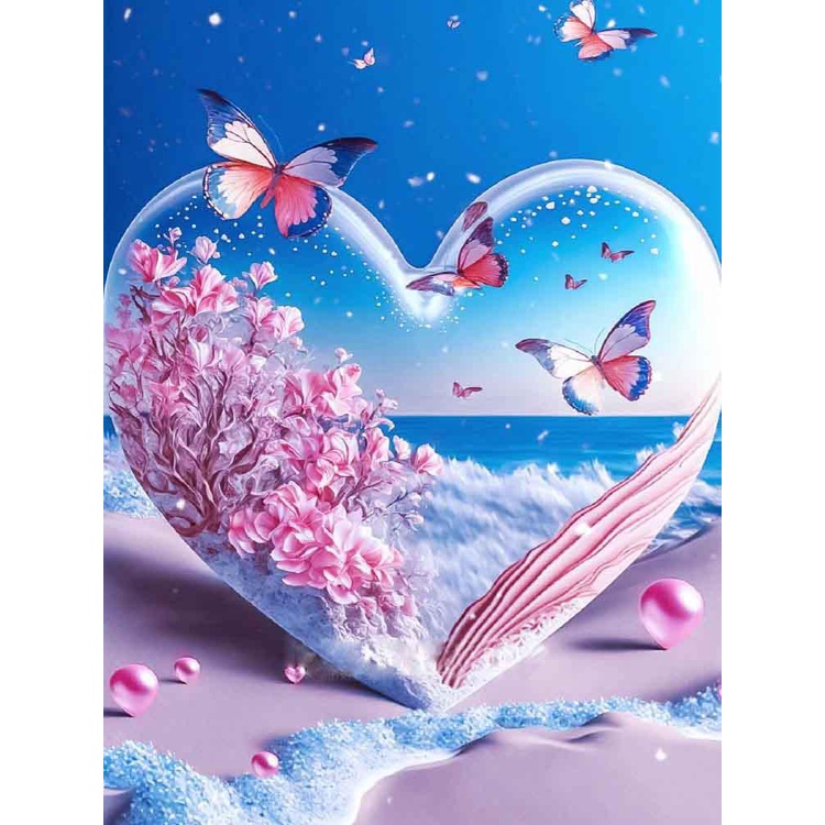 Bộ Tranh Đính Đá 5D Tự Làm Hình Vỏ Sò Biển Trang Trí Nhà Cửa