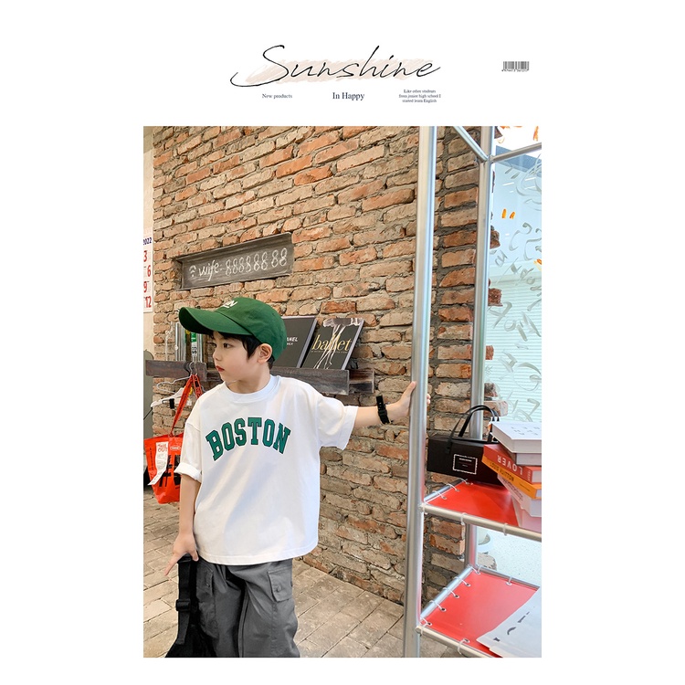 Áo Thun Tay Ngắn Chất Liệu cotton Cao Cấp Thời Trang Cho Bé Trai