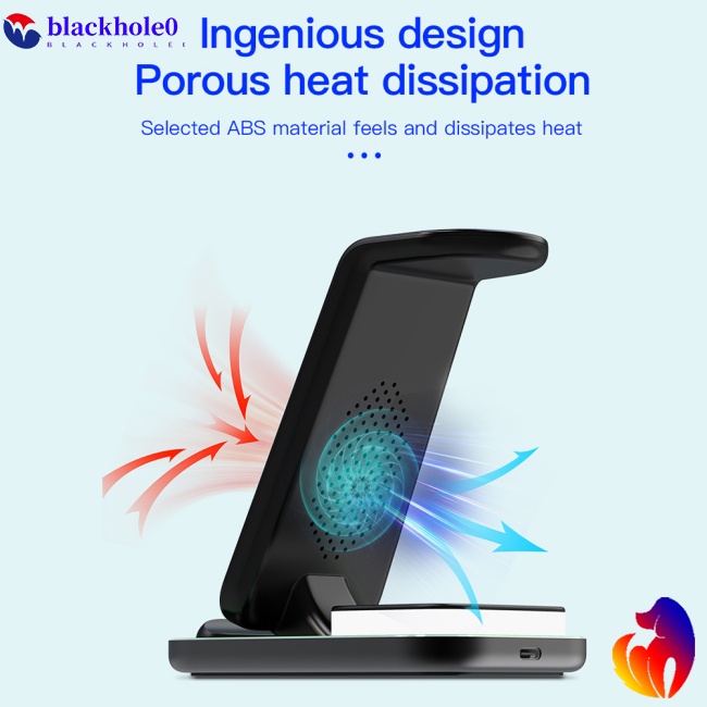 Đế Sạc Không Dây Đa Năng Có Đèn Led Cho Điện Thoại Di Động / Đồng Hồ / Tai Nghe